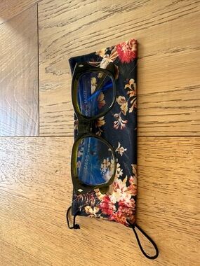 Women’s Green Frame Glasses with Blue Lenses - Caddis